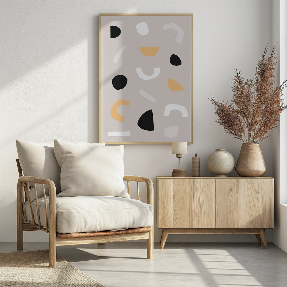 Geometrische vormen in neutrale tinten | Poster