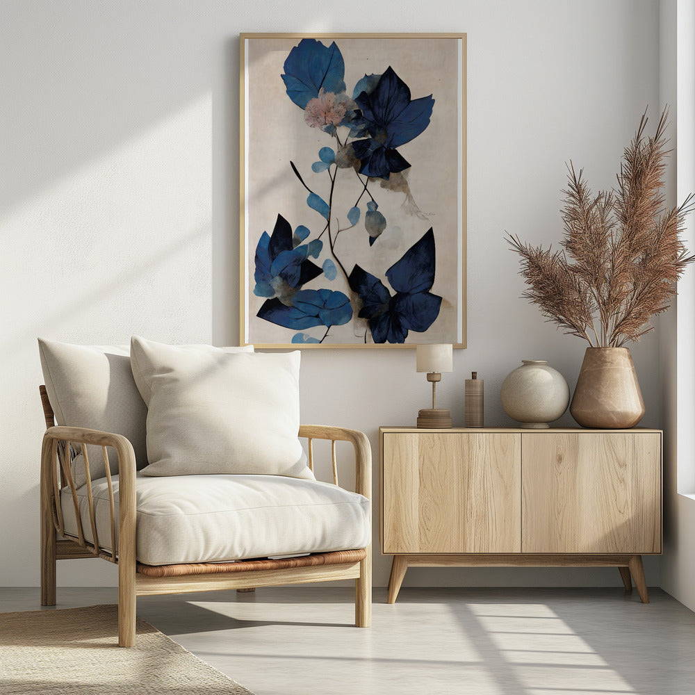 Blauwe droge bloemen | Poster