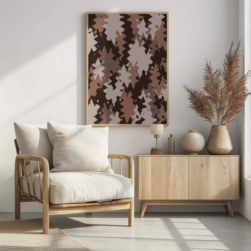 Zigzag Aardetinten | Poster