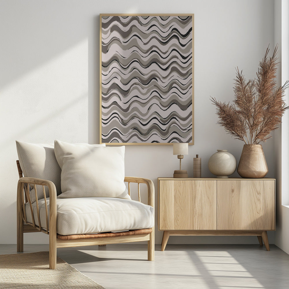 Monochrome golven | Poster