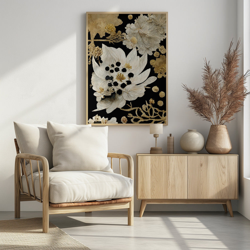 Gouden Bloemblaadjes Bloei | Poster
