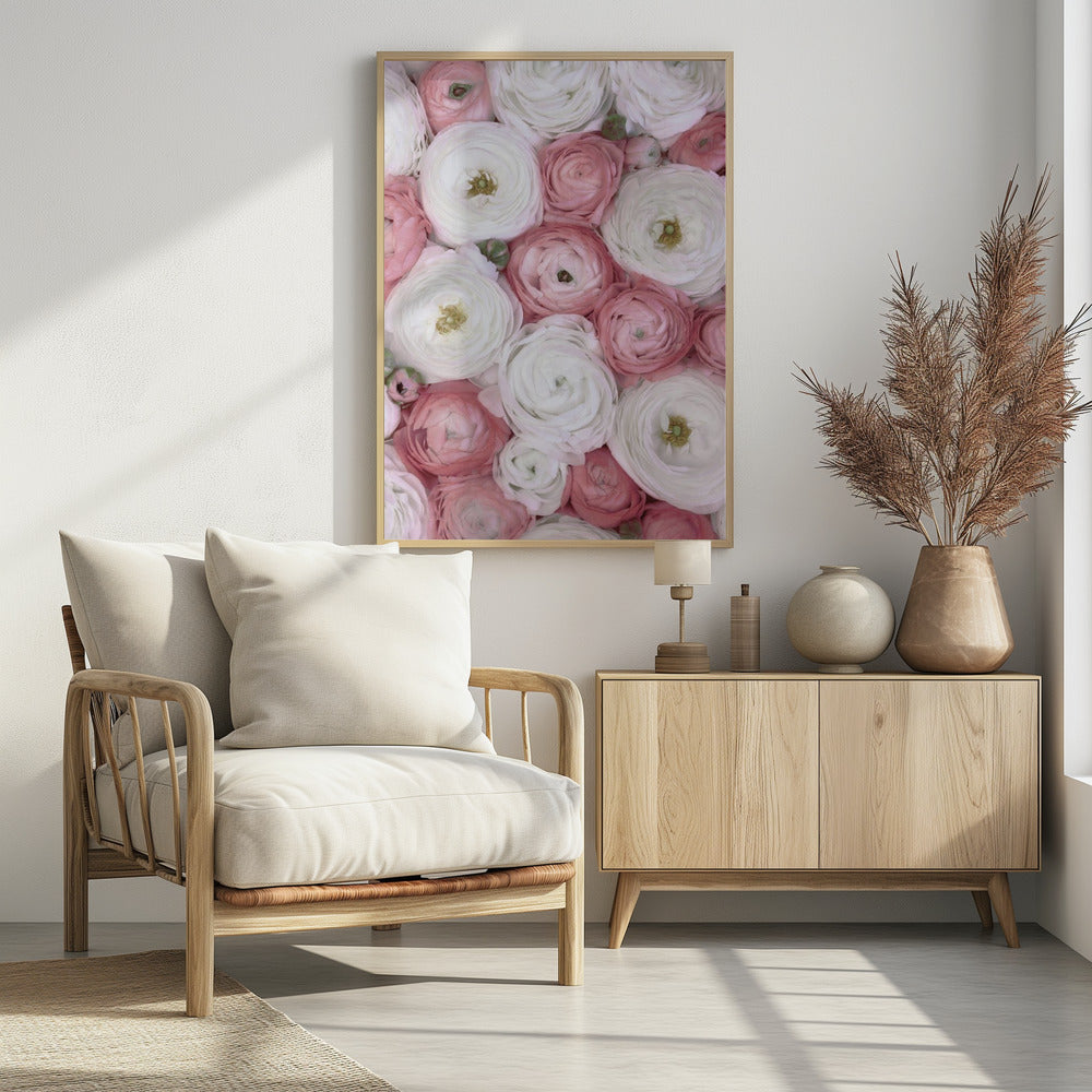Verspreide ranonkel in gedempt roze I | Poster