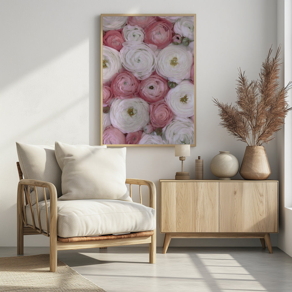 Verspreide ranonkel in gedempt roze II | Poster