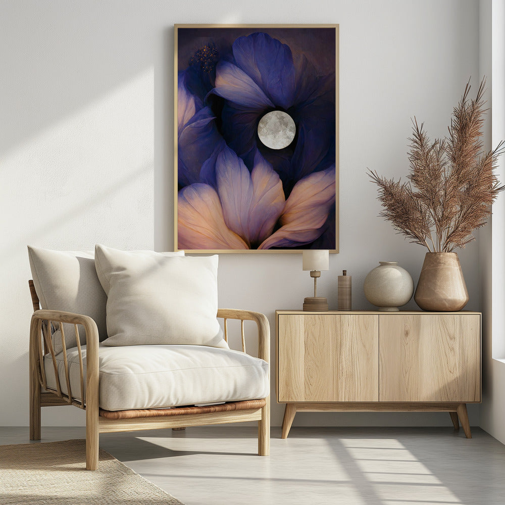 Maanverlichte bloesems | Poster