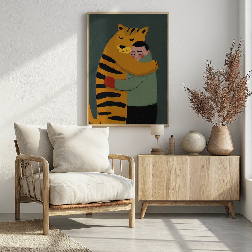 De zachte knuffel van de tijger | Poster