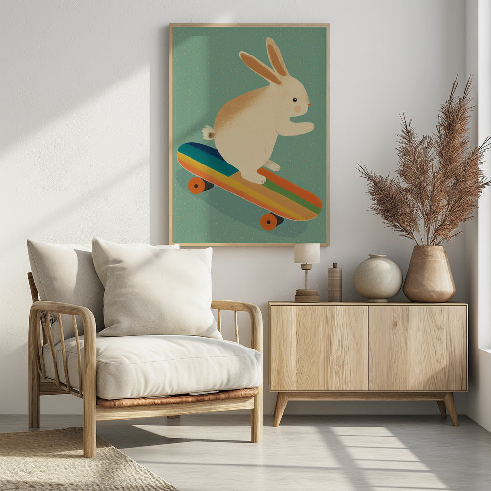 Skateboarding Bunny | Poster