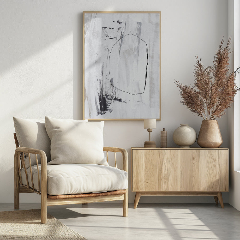 Zwarte strepen en een delicate omtrek | Poster