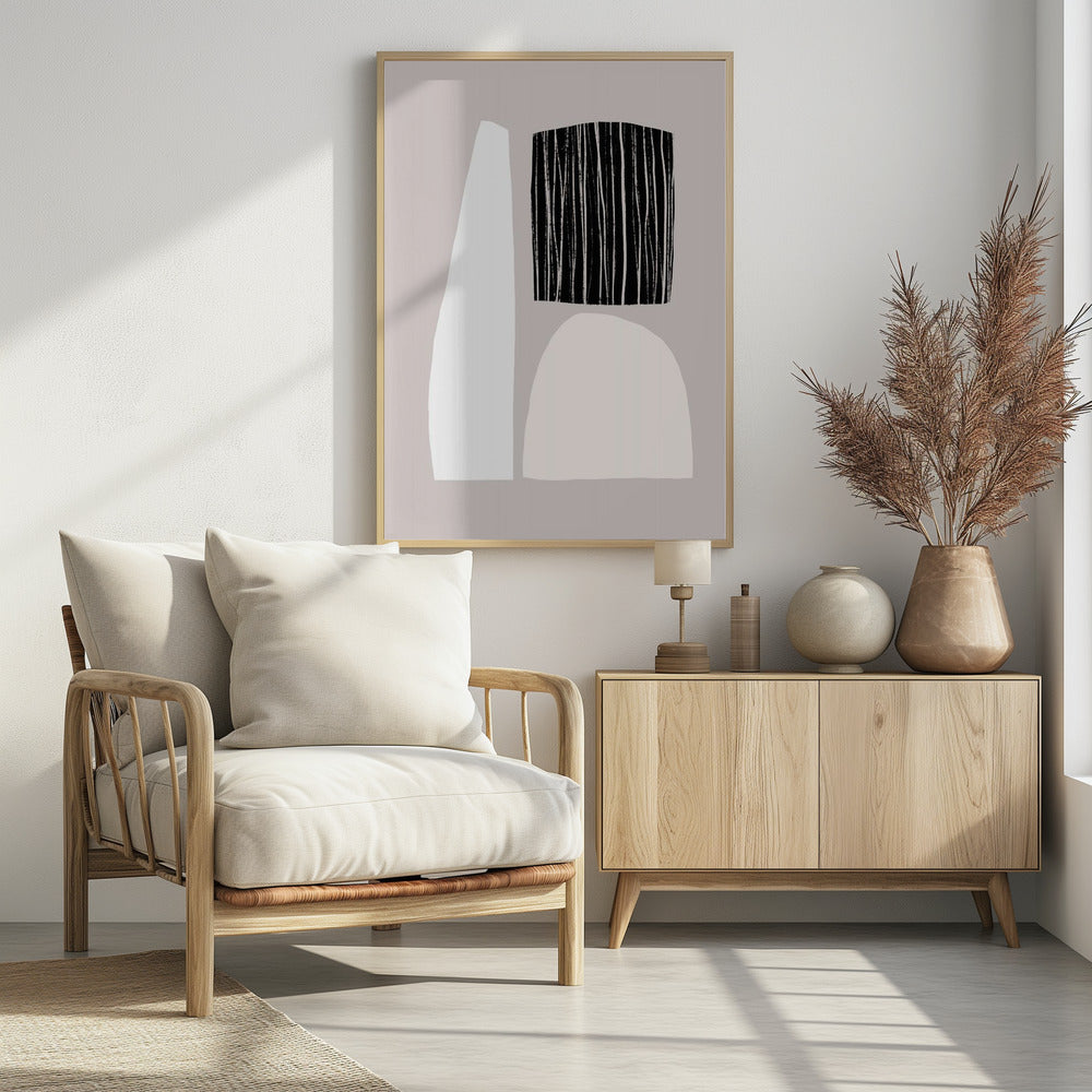 Geometrische vormen in neutrale tinten | Poster