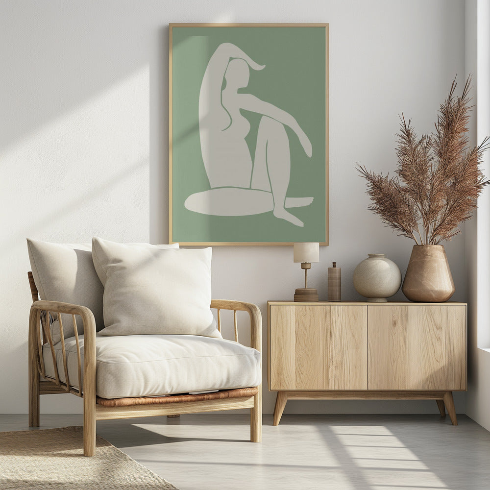 Figuur Matisse Stijl Groen | Poster