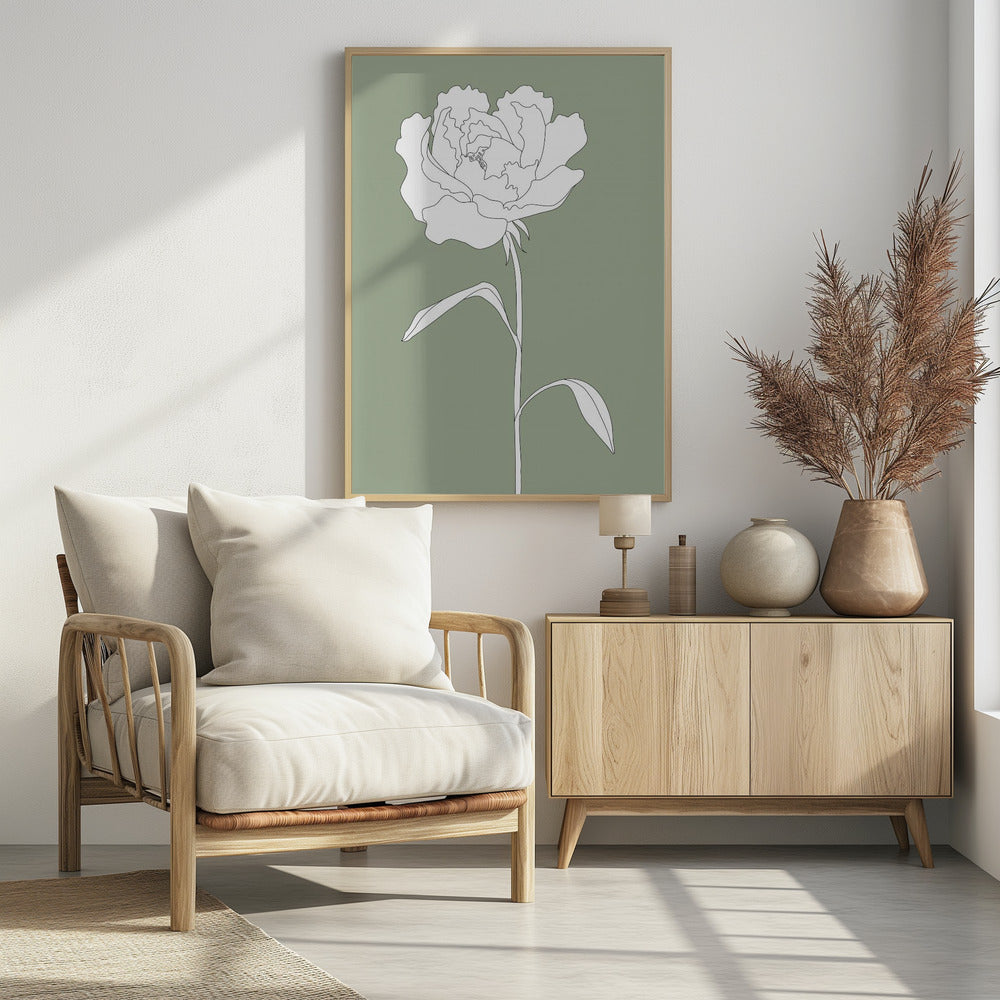 Roos in het groen | Poster