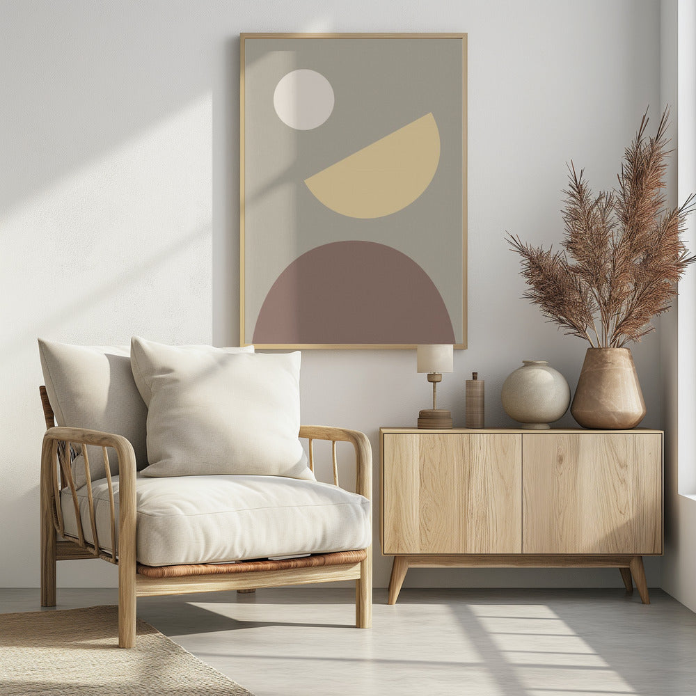 Bogen Geel en Grijs | Poster