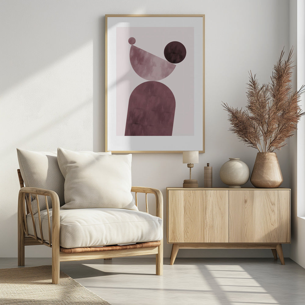 Geometrische vormen paars | Poster