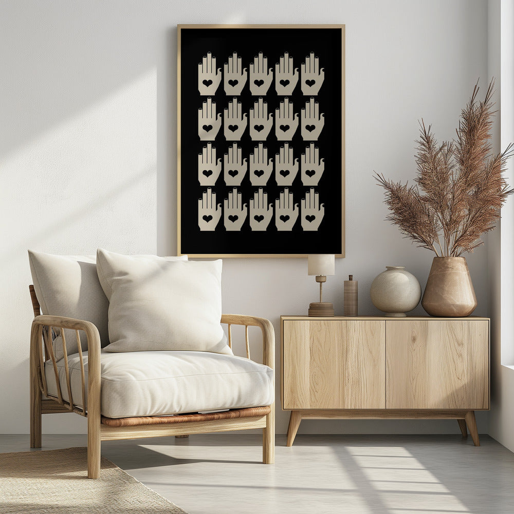 Retro Handen Zwart | Poster