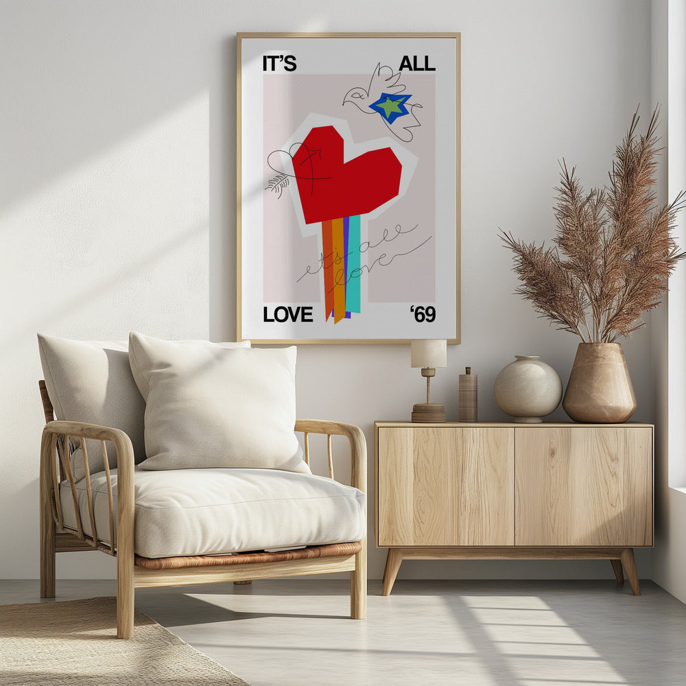 Het is allemaal liefde '69 Hart Greige | Poster