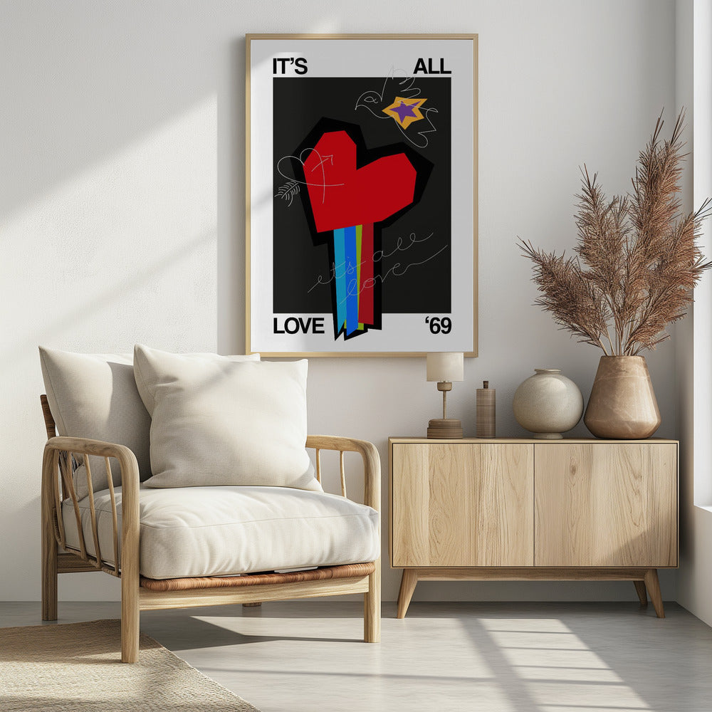 Het is allemaal liefde, hartgrijs | Poster