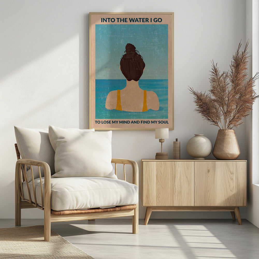 In het water (brunette) | Poster