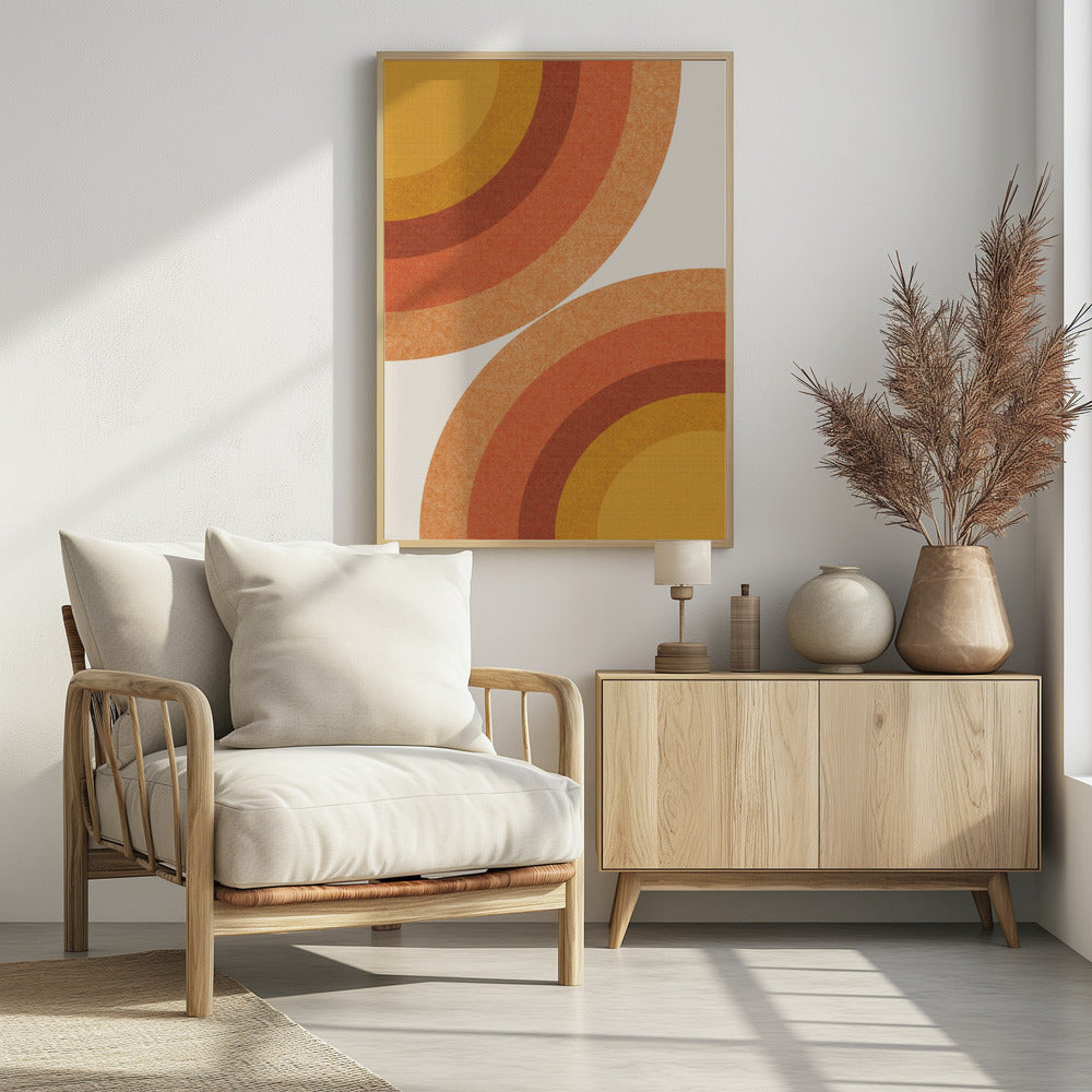 Retro Sunburst Waves | Poster