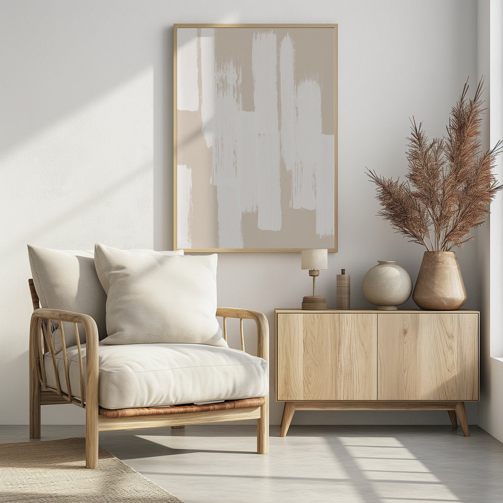 Beige Brush Strokes | Poster