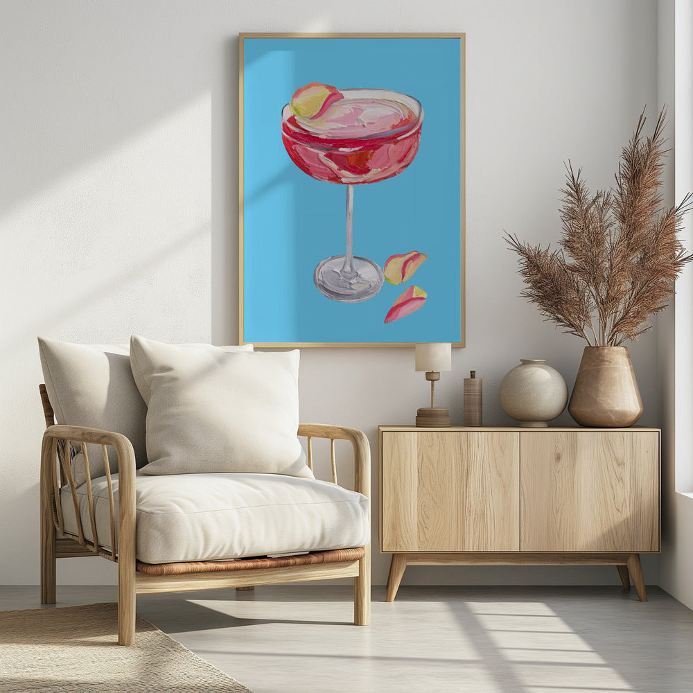 Mousserende rozen gincocktail | Poster