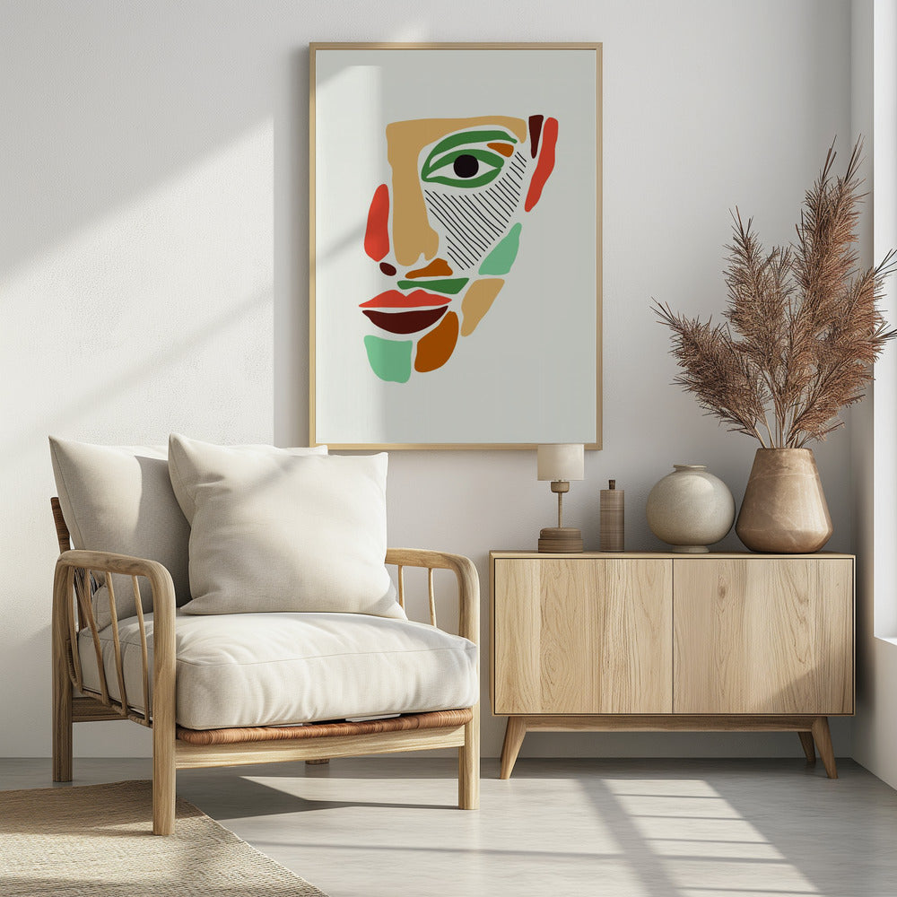 Kleurrijke abstracte gezichten #2 | Poster