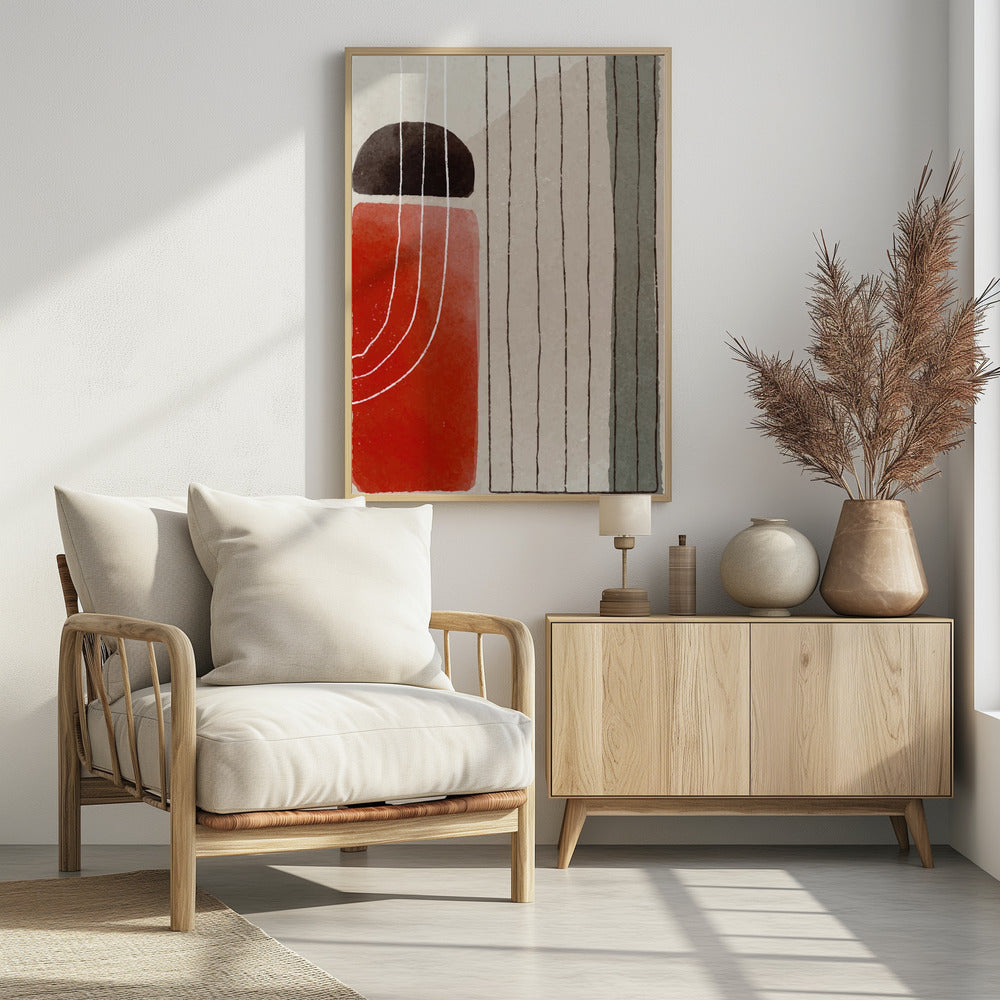 Oranje Minimale Vormen #3 | Poster