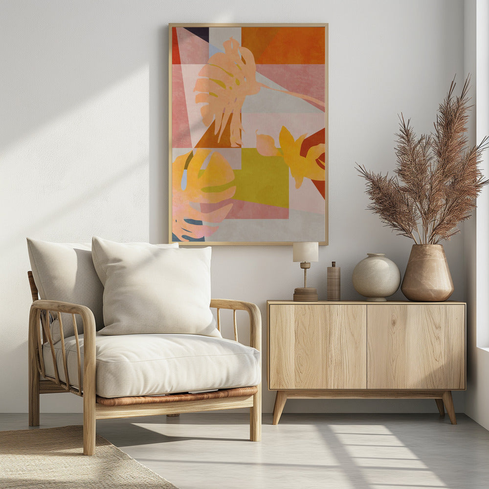 Organic Bauhaus Geometry Leaves | Poster