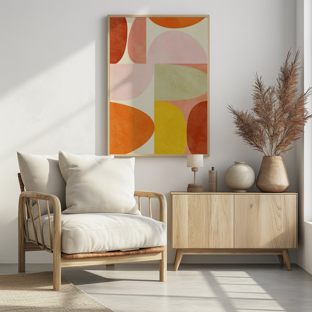 Warm Pastel Geometry | Poster