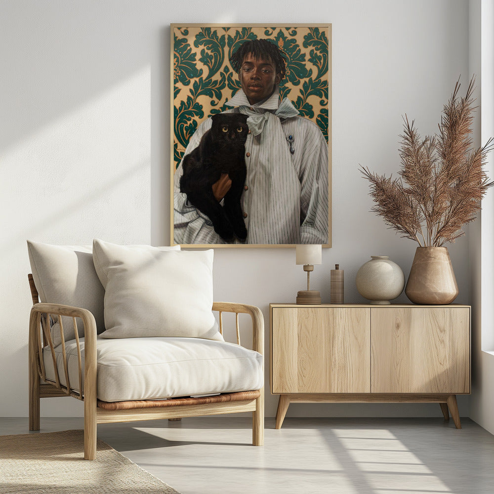 Heer met kat | Poster