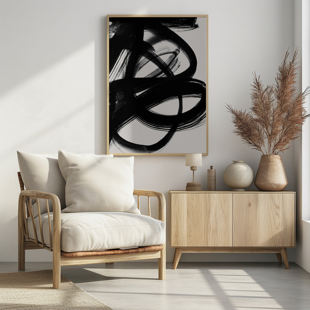 Abstracte penseelstreken 5 A1 | Poster