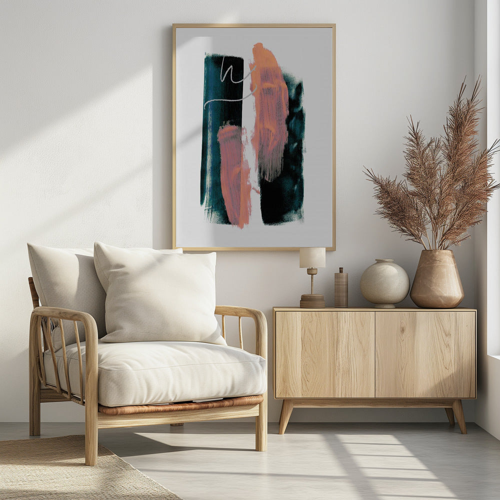 Abstracte penseelstreken 3x A1 | Poster