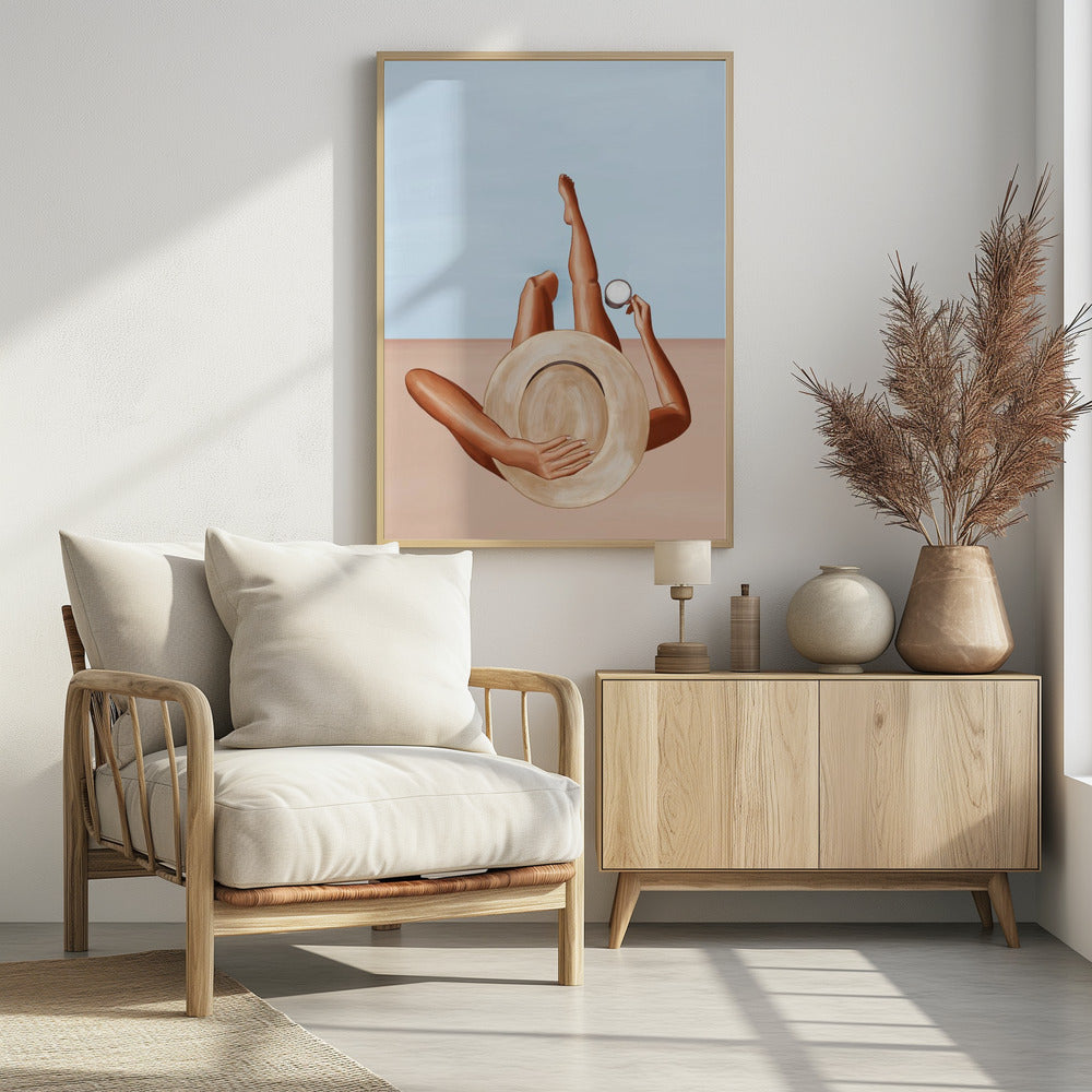 Meisje aan het zwembad | Poster