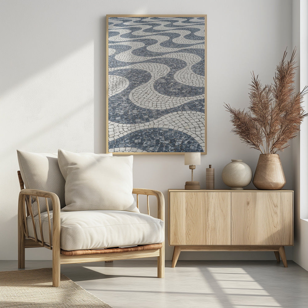 Pad van golvende stenen | Poster