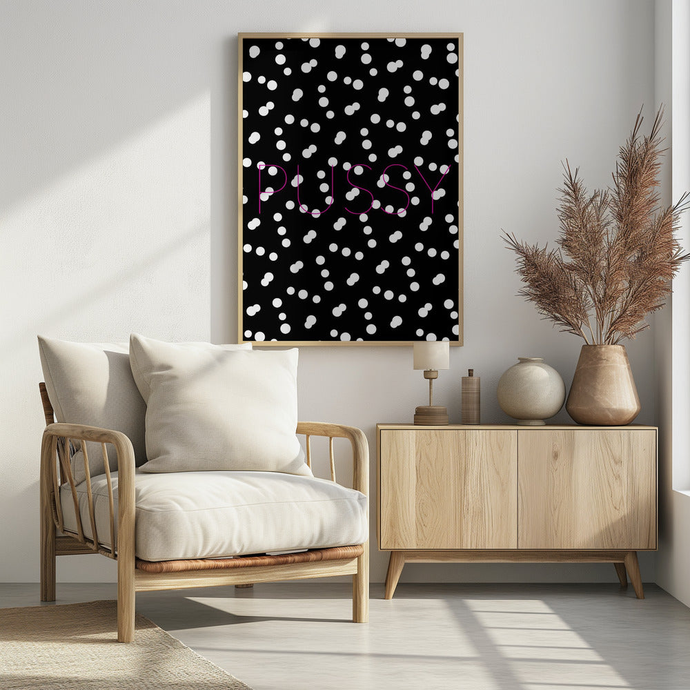 Monochroom Dotscape | Poster