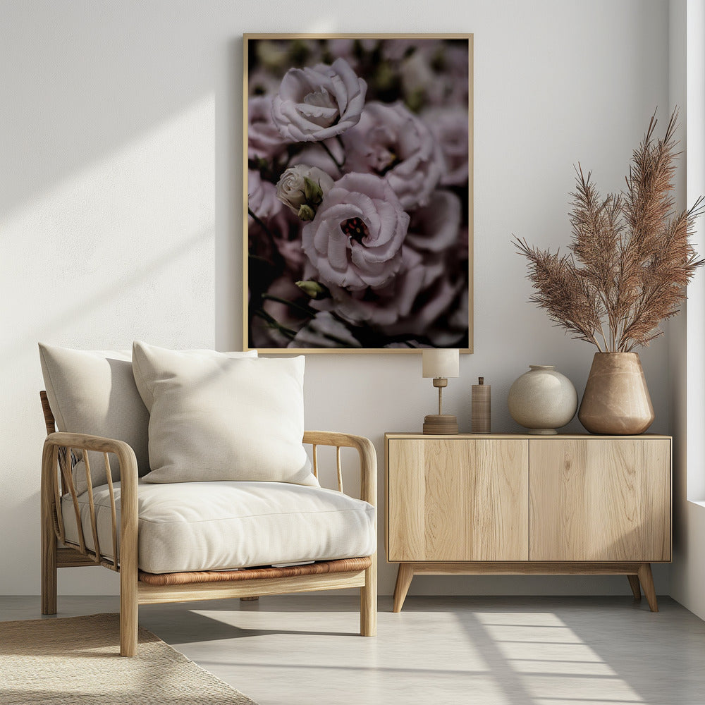 Delicate schoonheid van roze Lisianthus-bloem | Poster