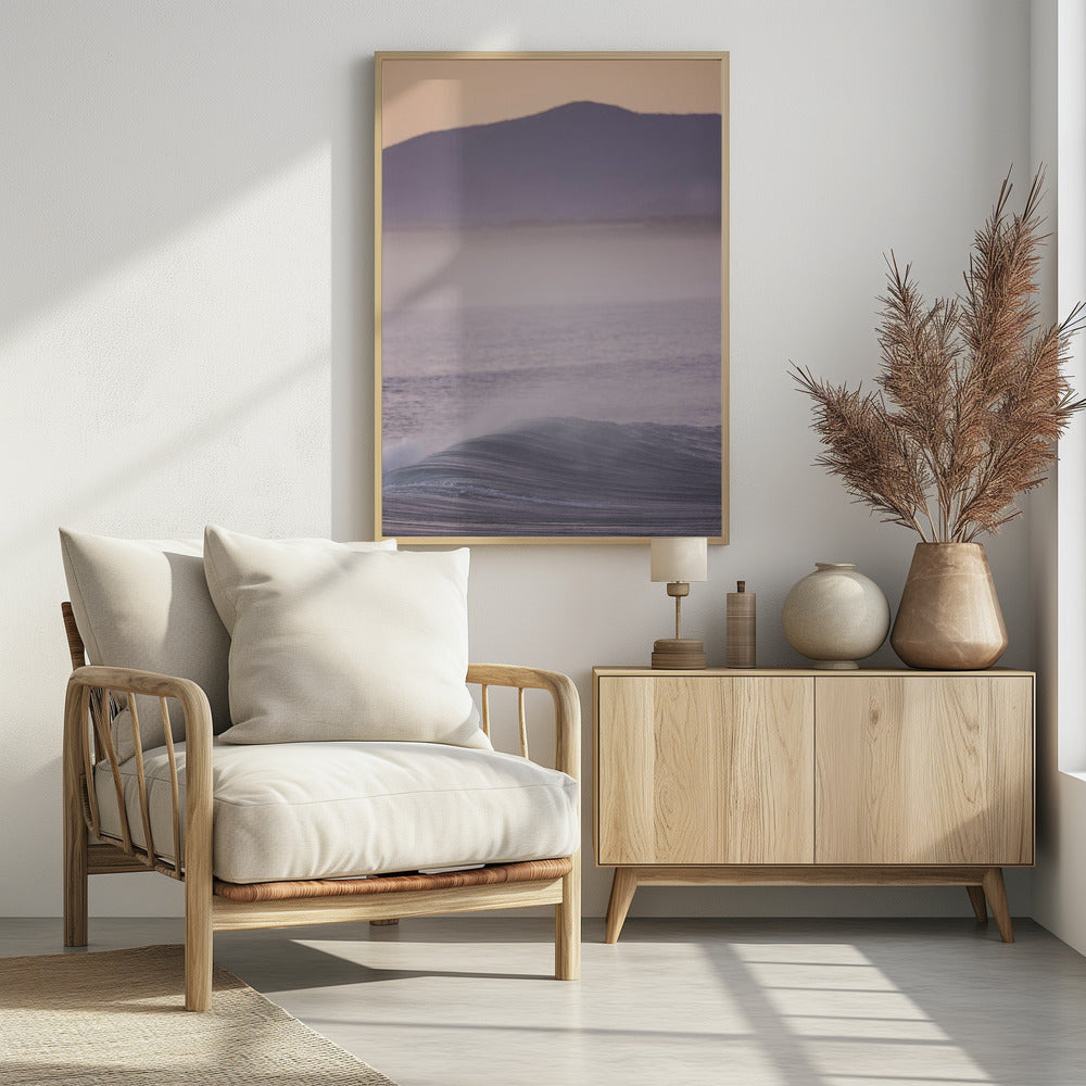 Wave Against A Misty Sunrise | Poster