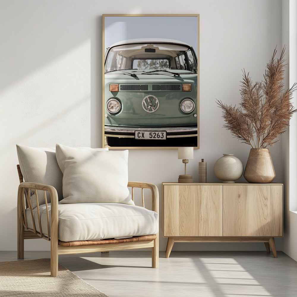 Klassiek ontwerp in zachte groene tinten auto's | Poster