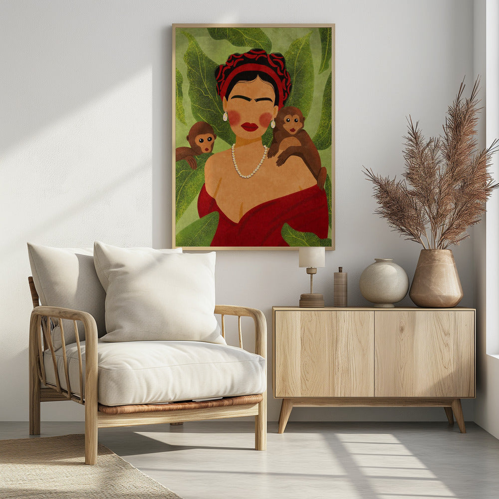 Frida and Monkeys | Poster