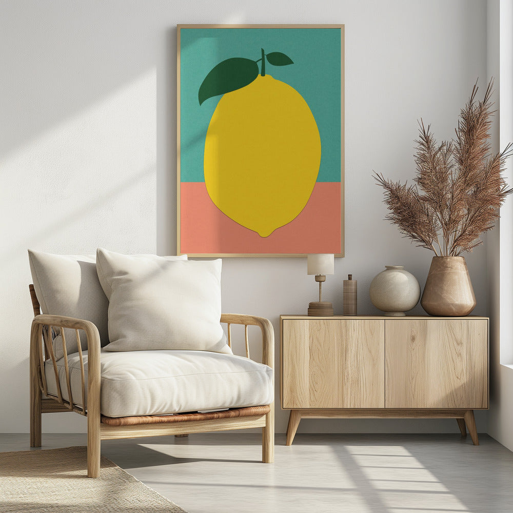 Citroen met twee bladeren | Poster