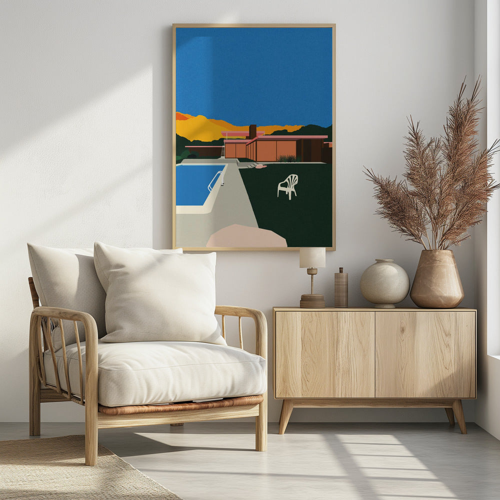 Kaufmann Desert House aan het zwembad | Poster
