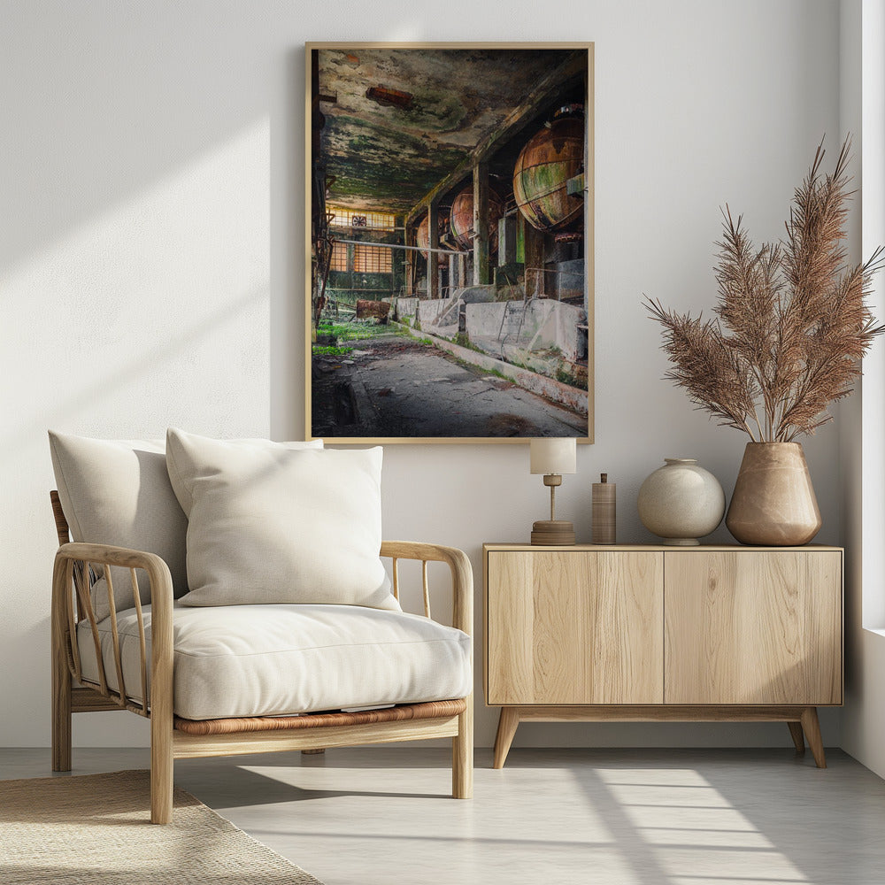 Roestige industriële ballen | Poster