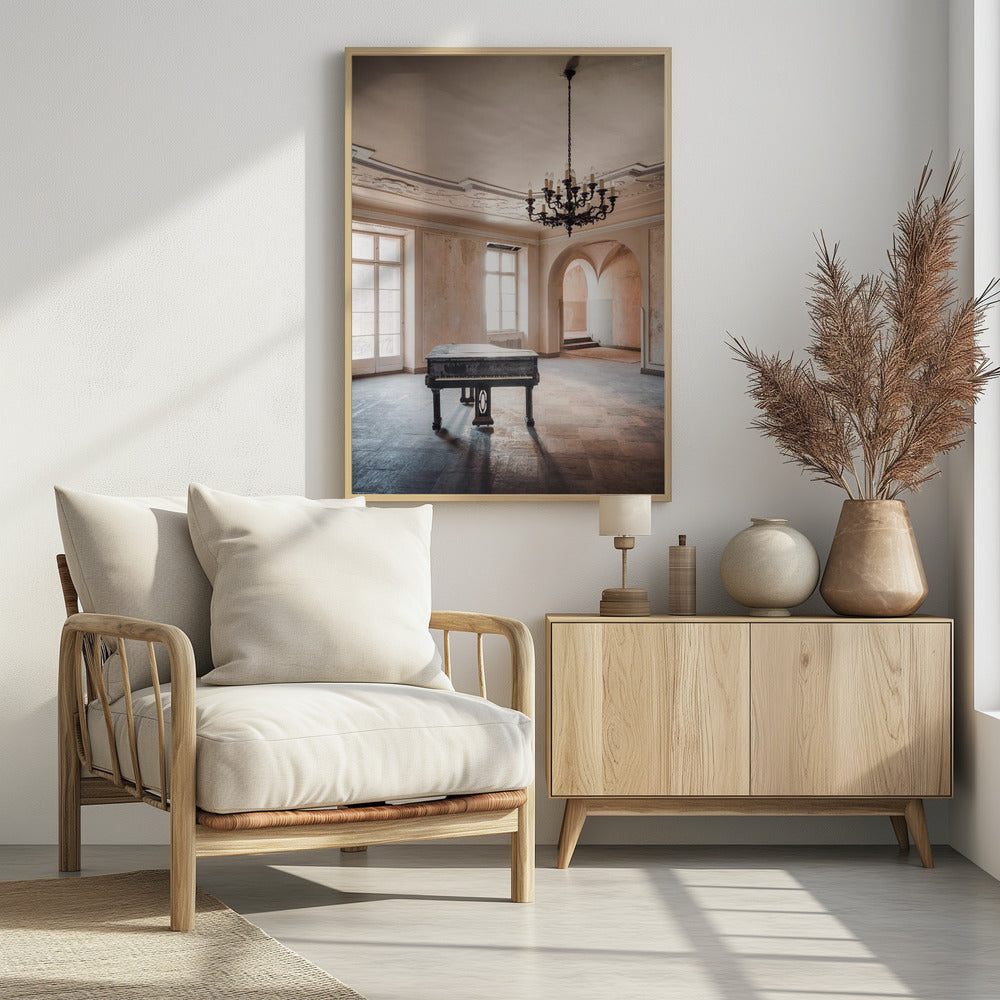 Piano in een verlaten kasteel | Poster