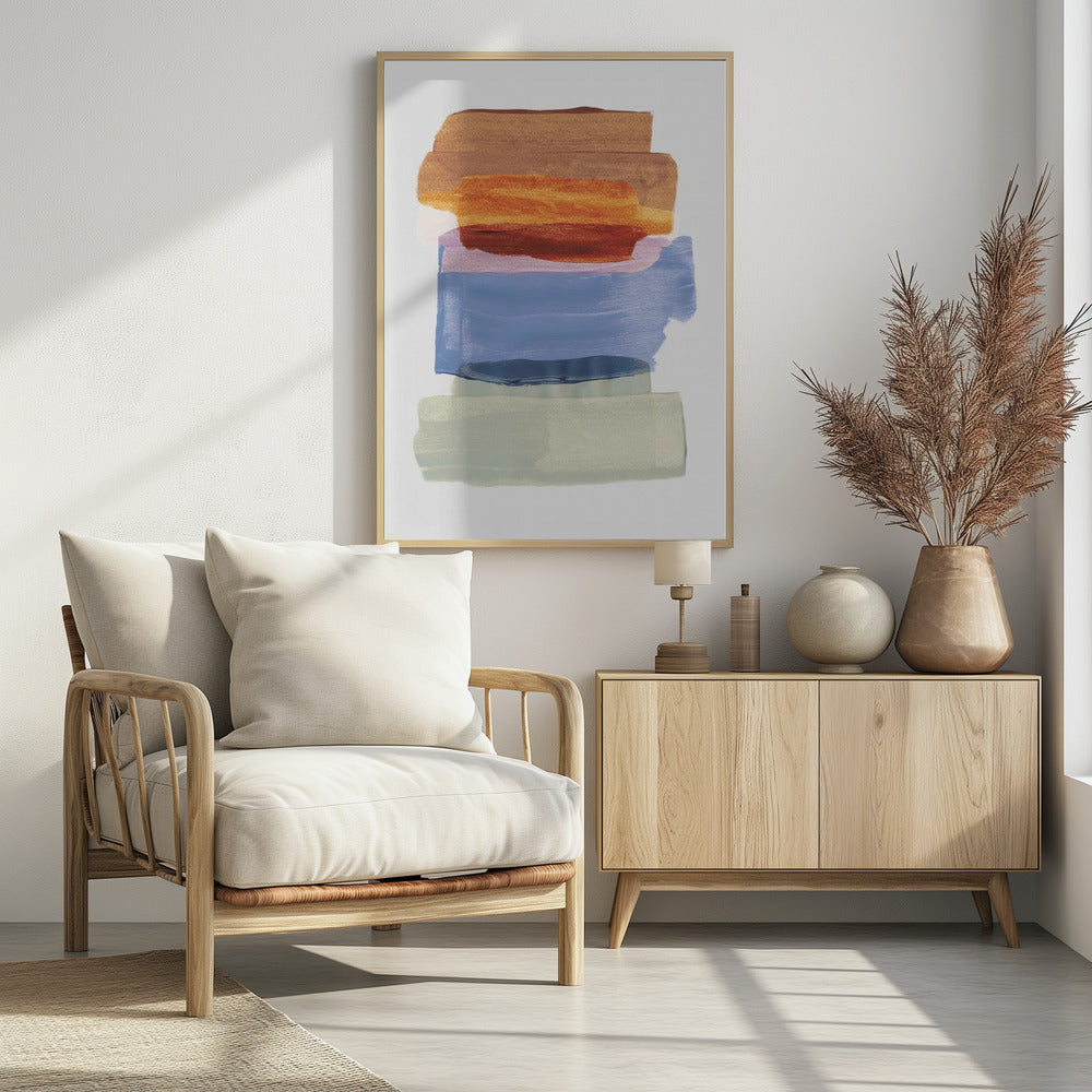 Abstracte penseelstreken 49 A1 | Poster