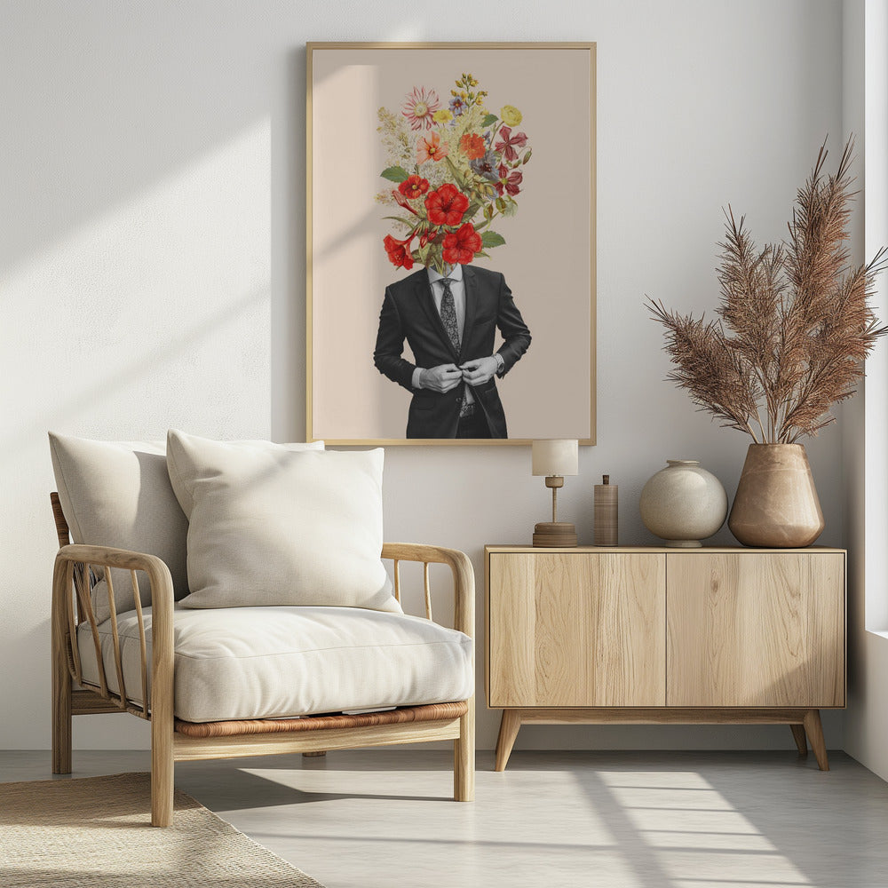 Man In Red Flowers | Poster