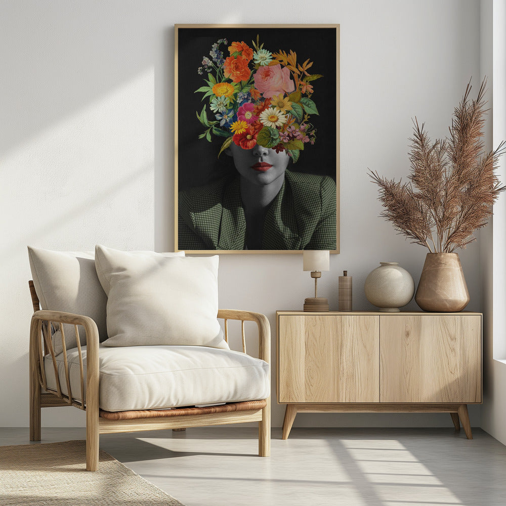 Groen Vintage Boeket | Poster
