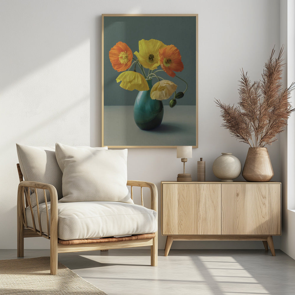 Stilleven met IJslandse klaprozen | Poster