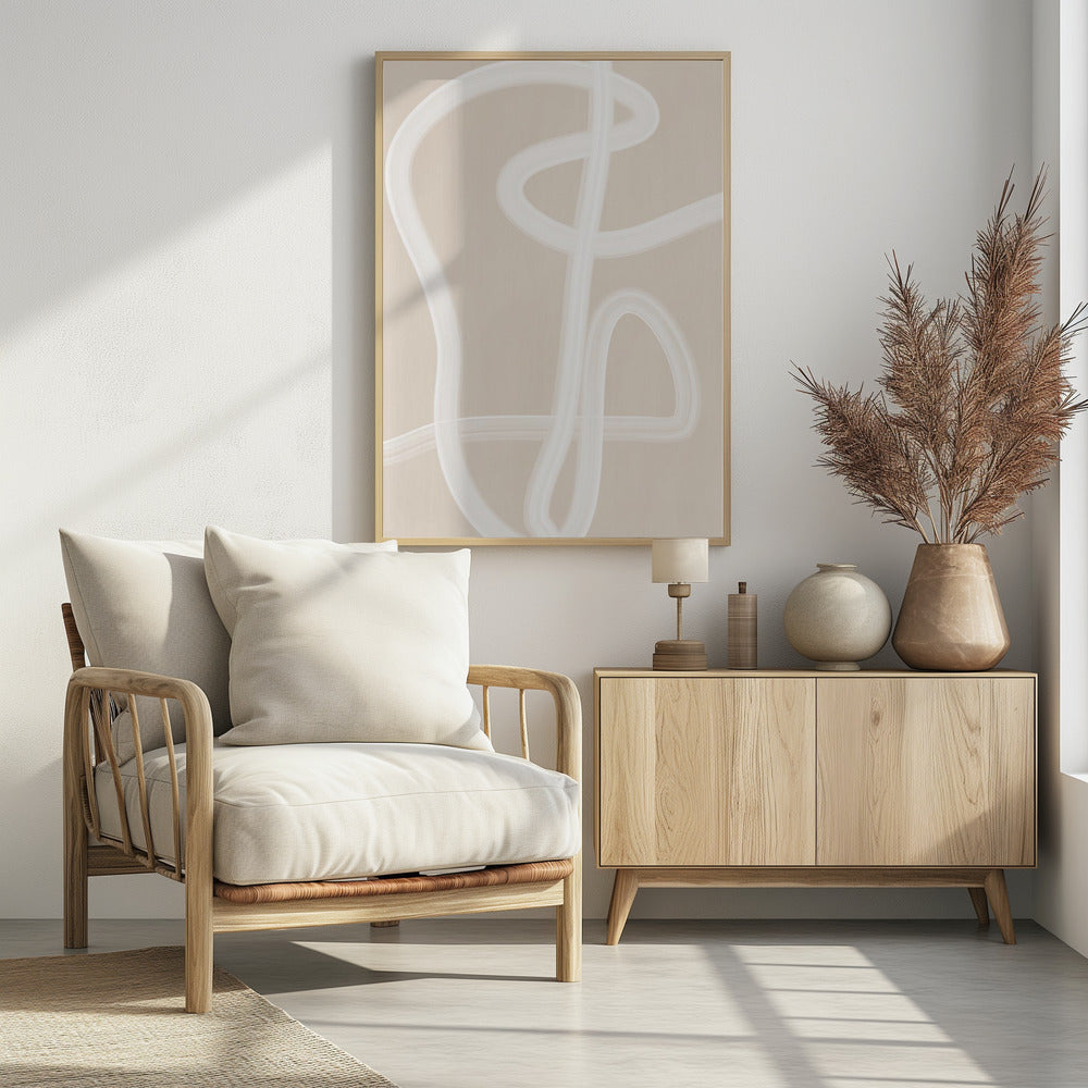 Witte penseelstreek poster | Poster