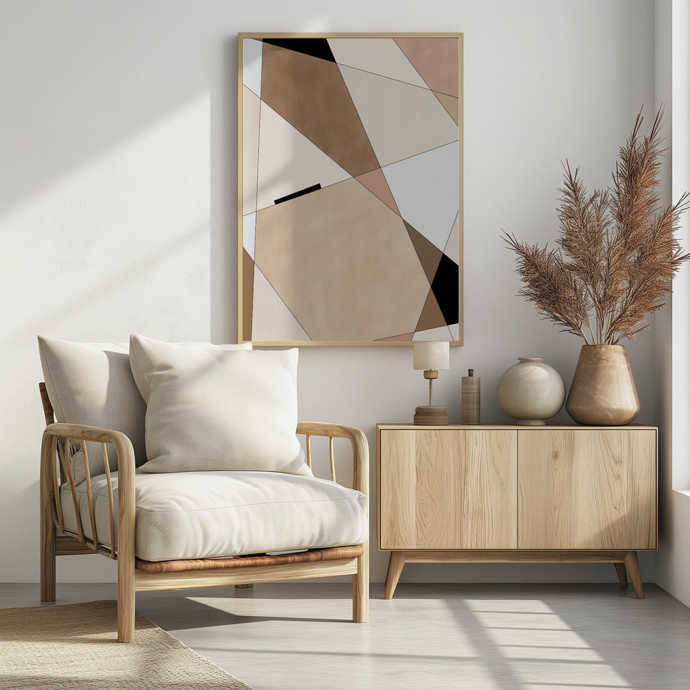 Geometrische beige kunst | Poster