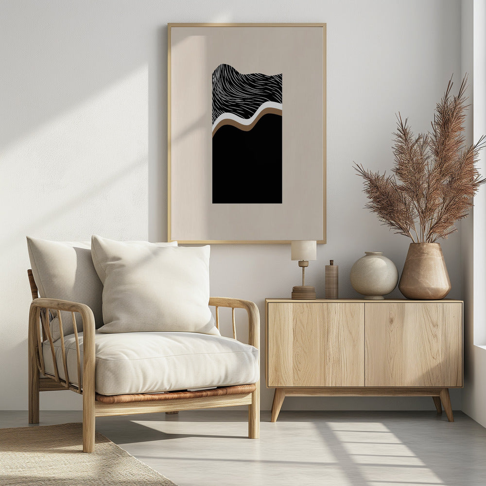Monochrome golven | Poster