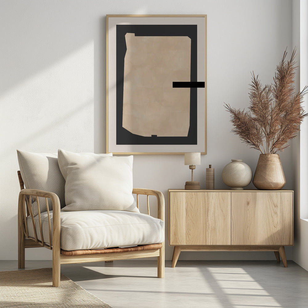 Abstract beige schilderij | Poster