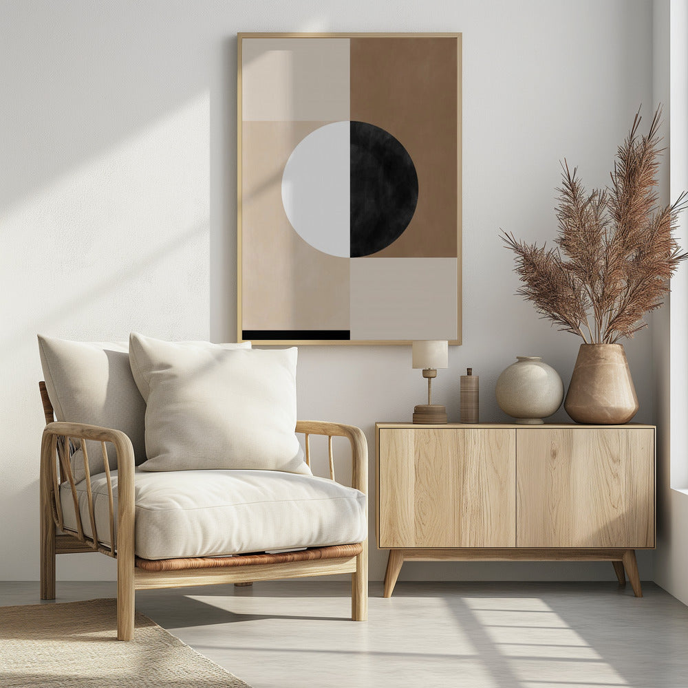 Geometrische vormen met een centrale cirkel | Poster
